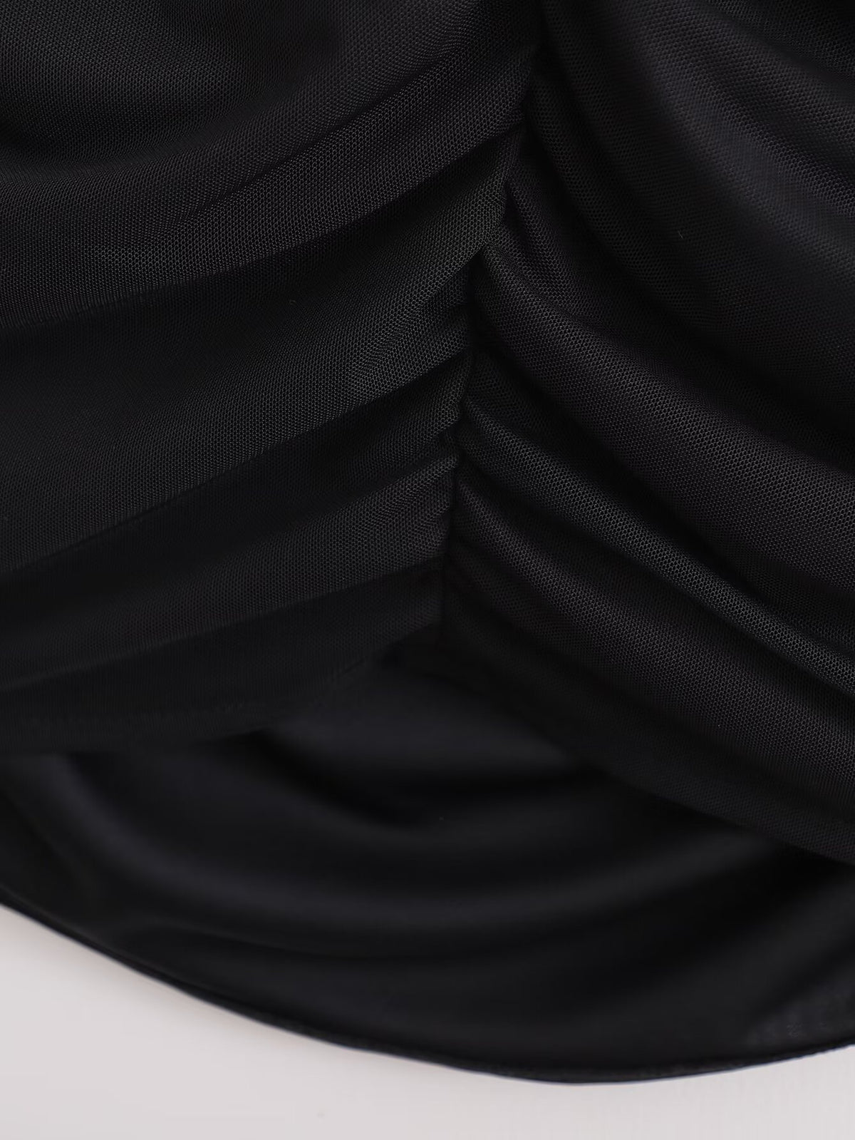 Mesh Off Shoulder Notched Neckline Ruched Bodycon Mini Dress 8