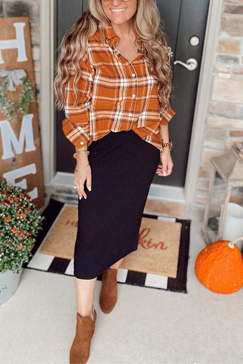 Knit Slit Bodycon Skirts