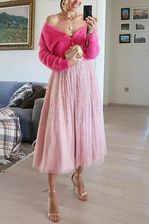 Star Moon A Line Mesh Skirts