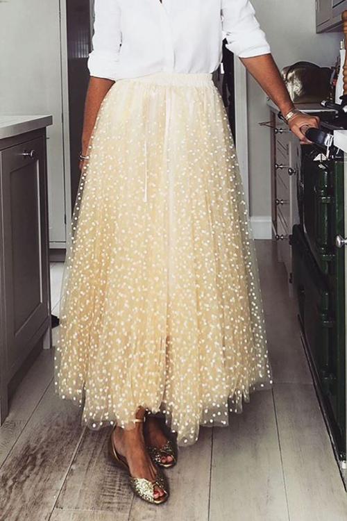 Star Moon A Line Mesh Skirts