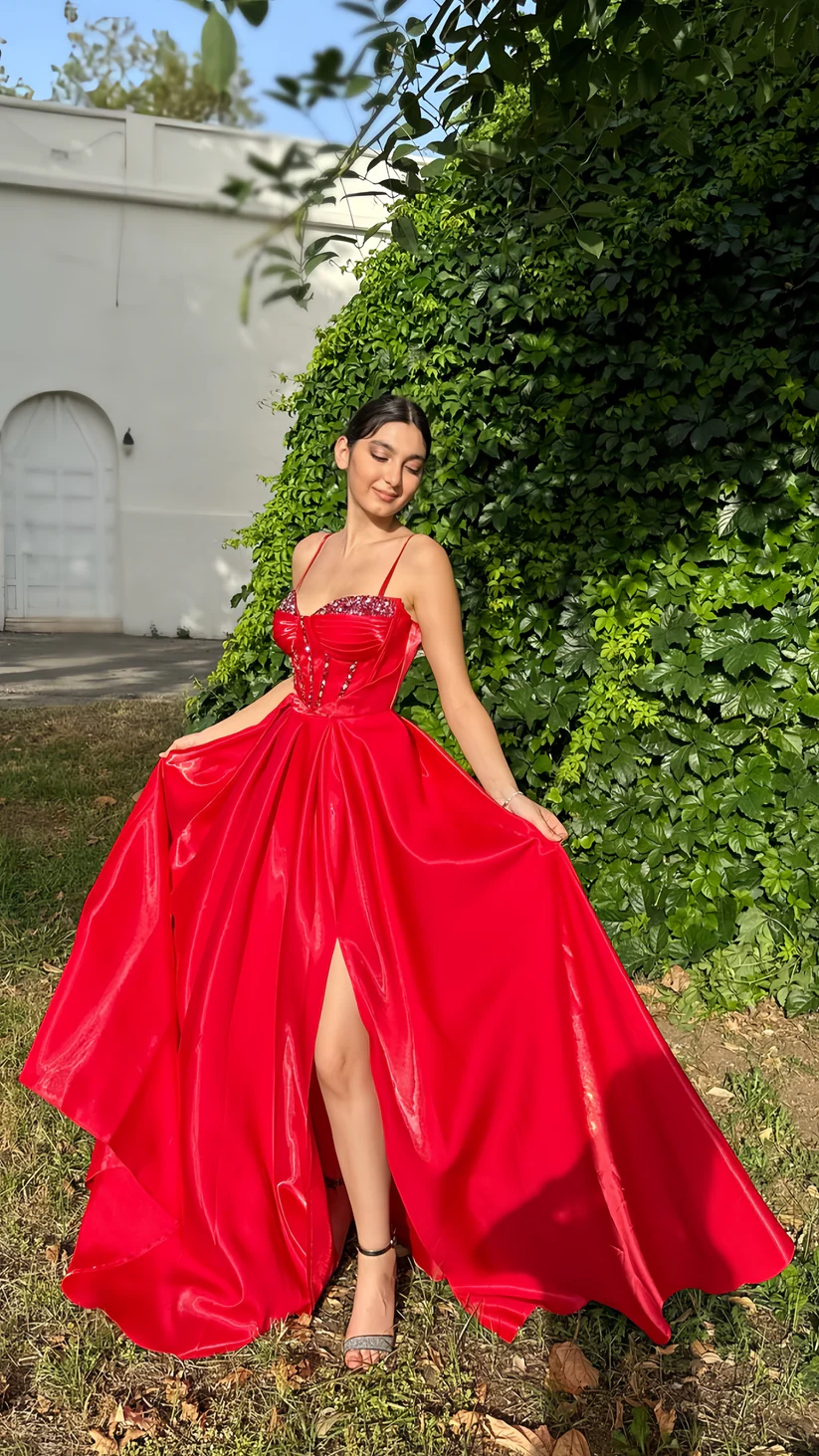 Beautiful Red A-Line Party Dress, Beaded Long Prom Dress Evening Dress cc1827