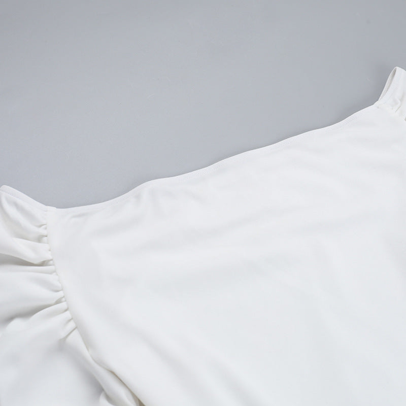 Frostene Off Shoulder Mini Dress-White