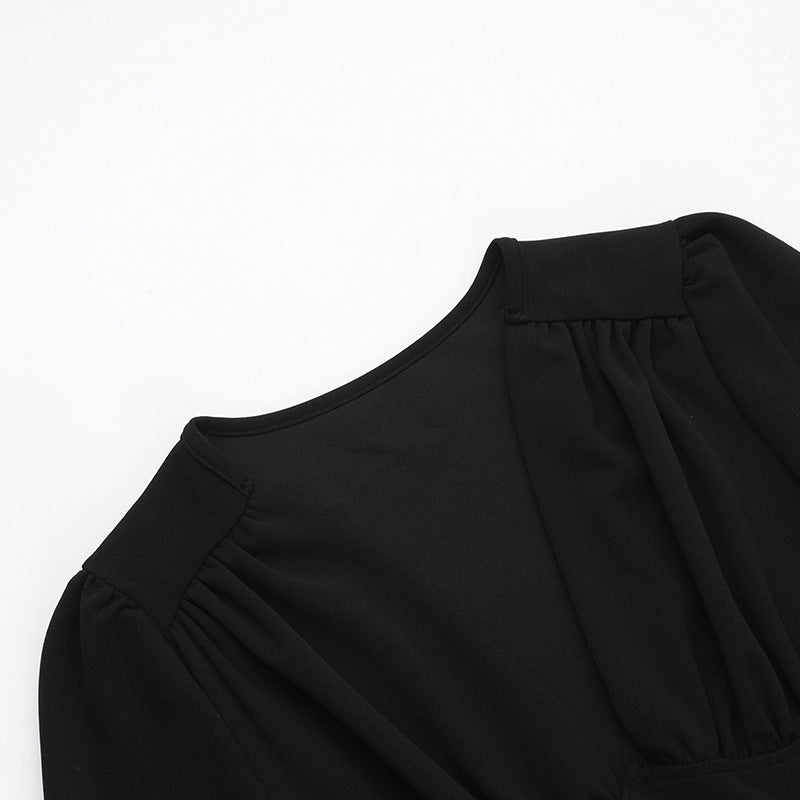 Bloom Skater Dress-Black