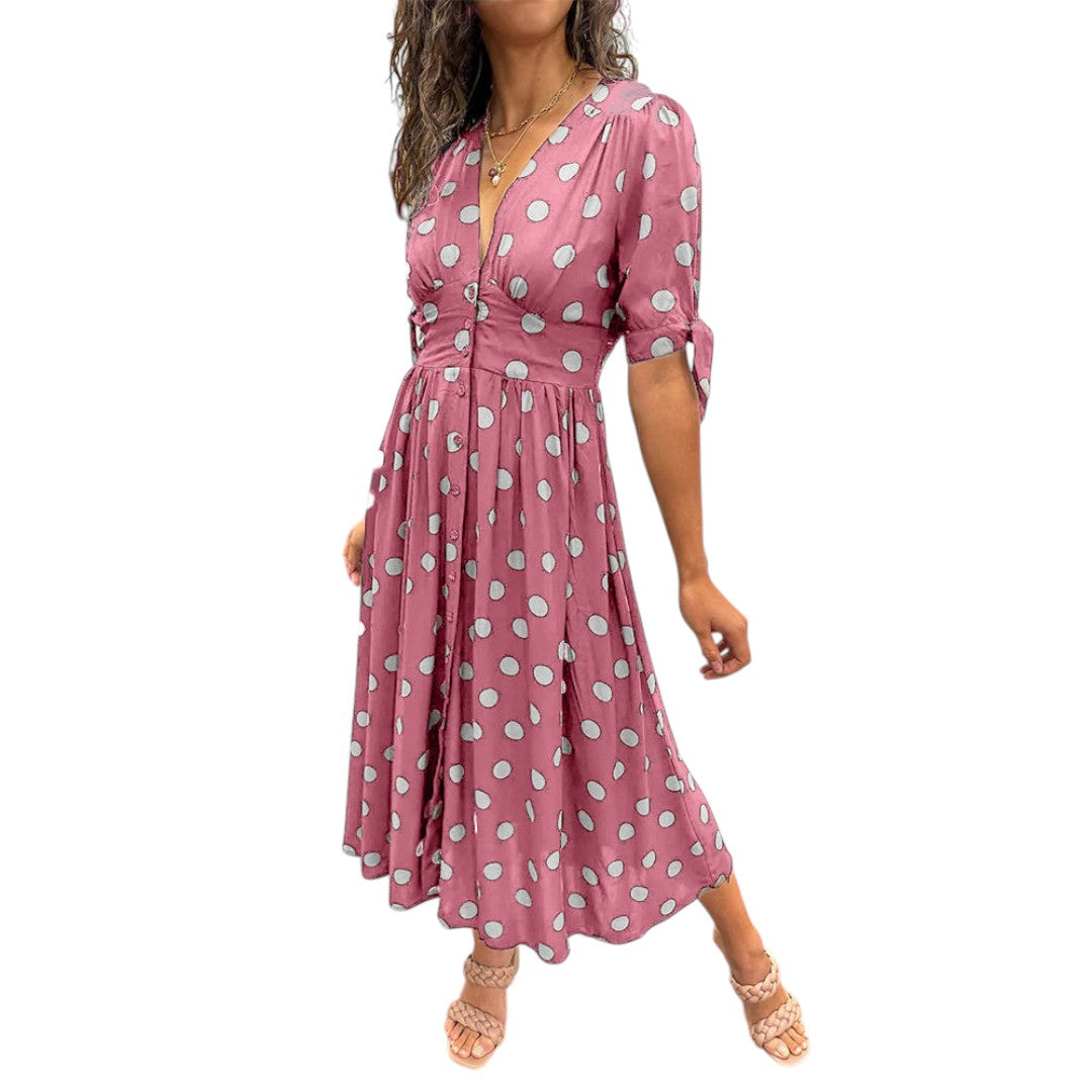 Monique™ | Elegant Polka Dot Dress Pink (Almost sold out)