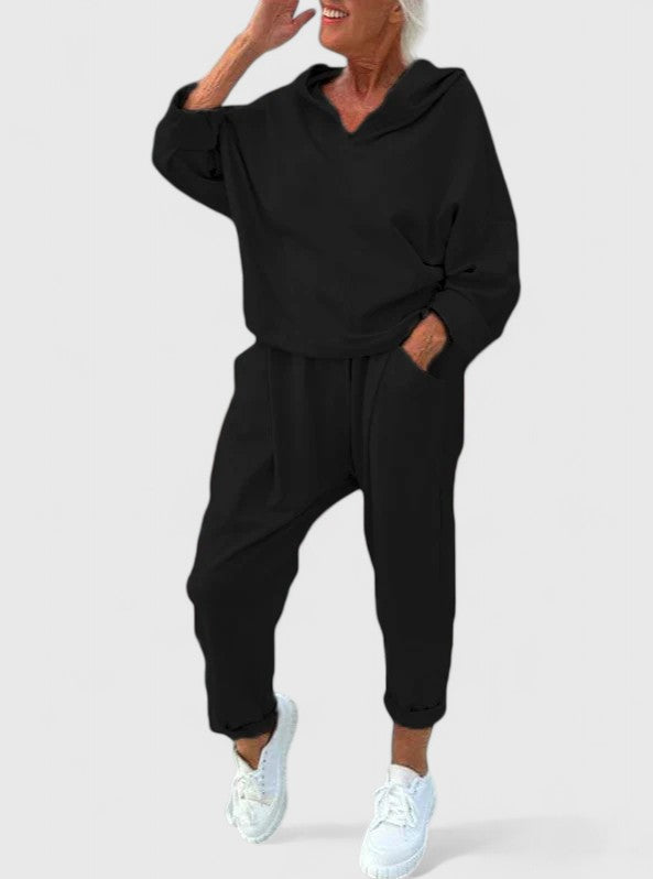 Hooded Sweatshirt and Jogger Pants Two Piece Set