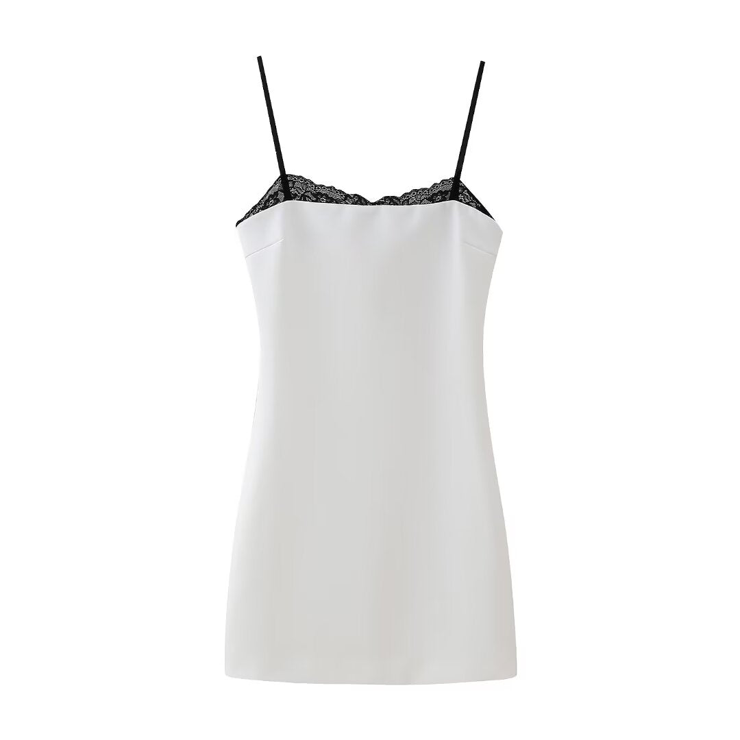 Women Lace Stitching Sexy Slim Fit Suspender Hip Dress