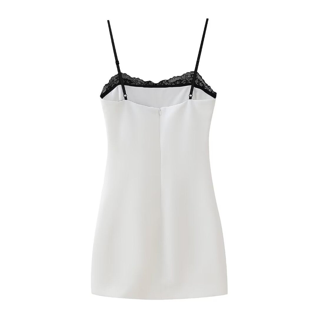 Women Lace Stitching Sexy Slim Fit Suspender Hip Dress