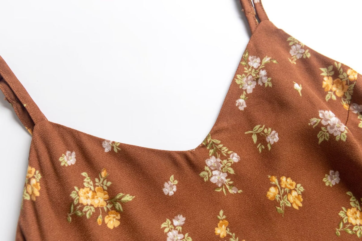 Ditsy Floral Print V-Neck Cami A-Line Mini Dress 9