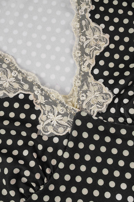 Deep V-Neck Lace Crop Top