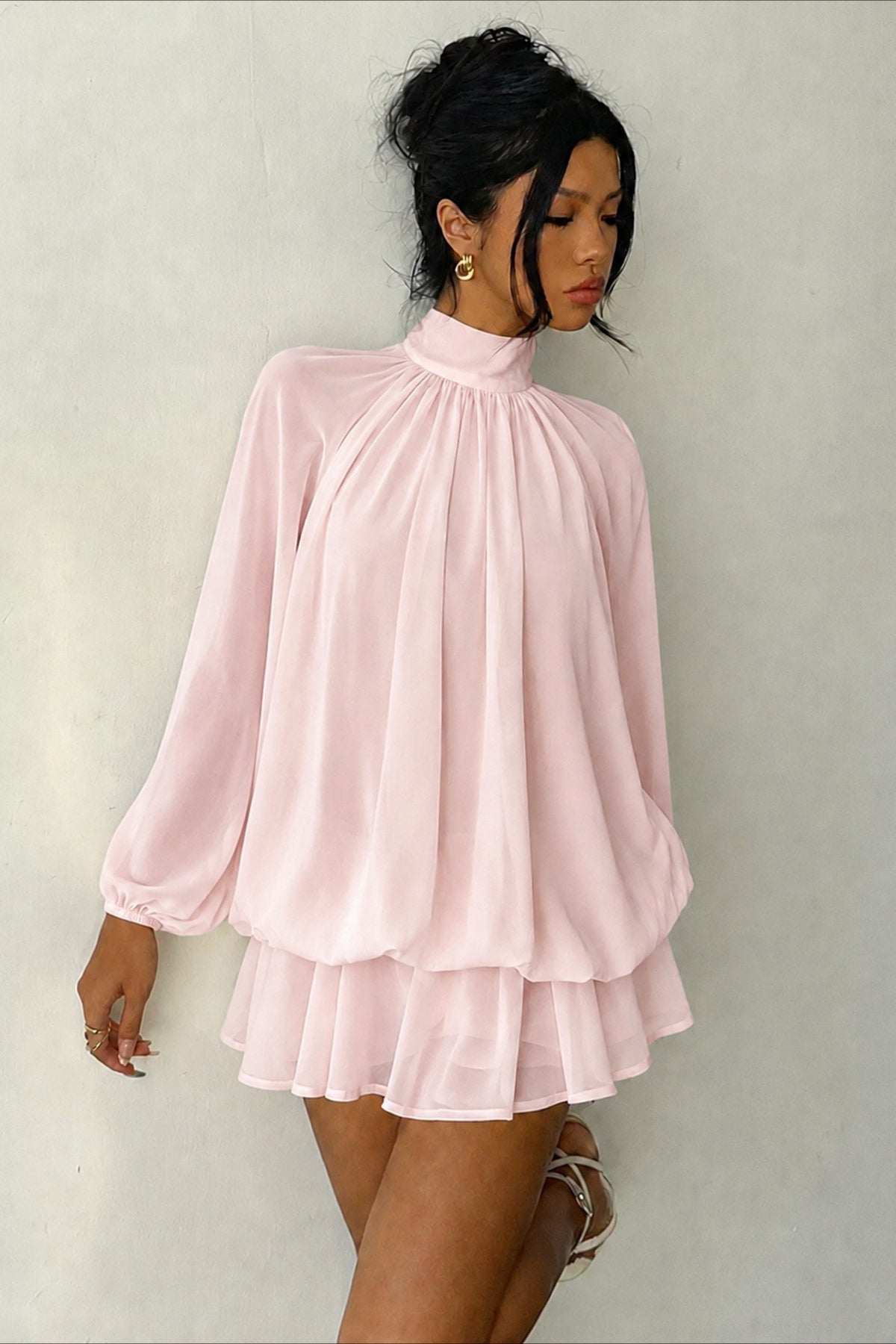 High-Neck Mini Dress