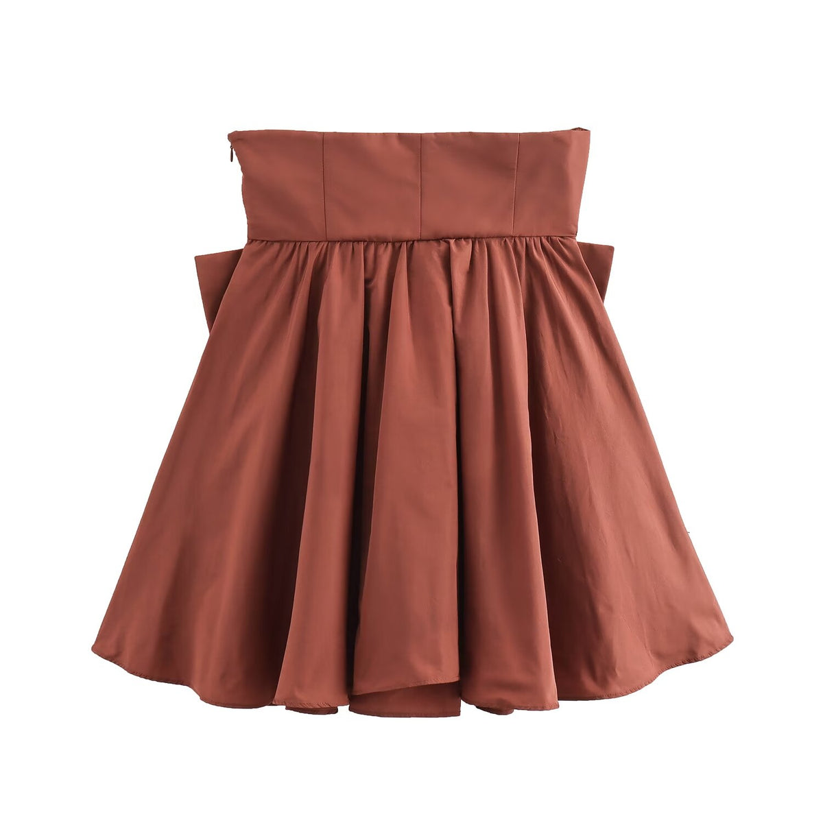 Strapless Oversized Bow Front Pleated A-Line Mini Dress 2