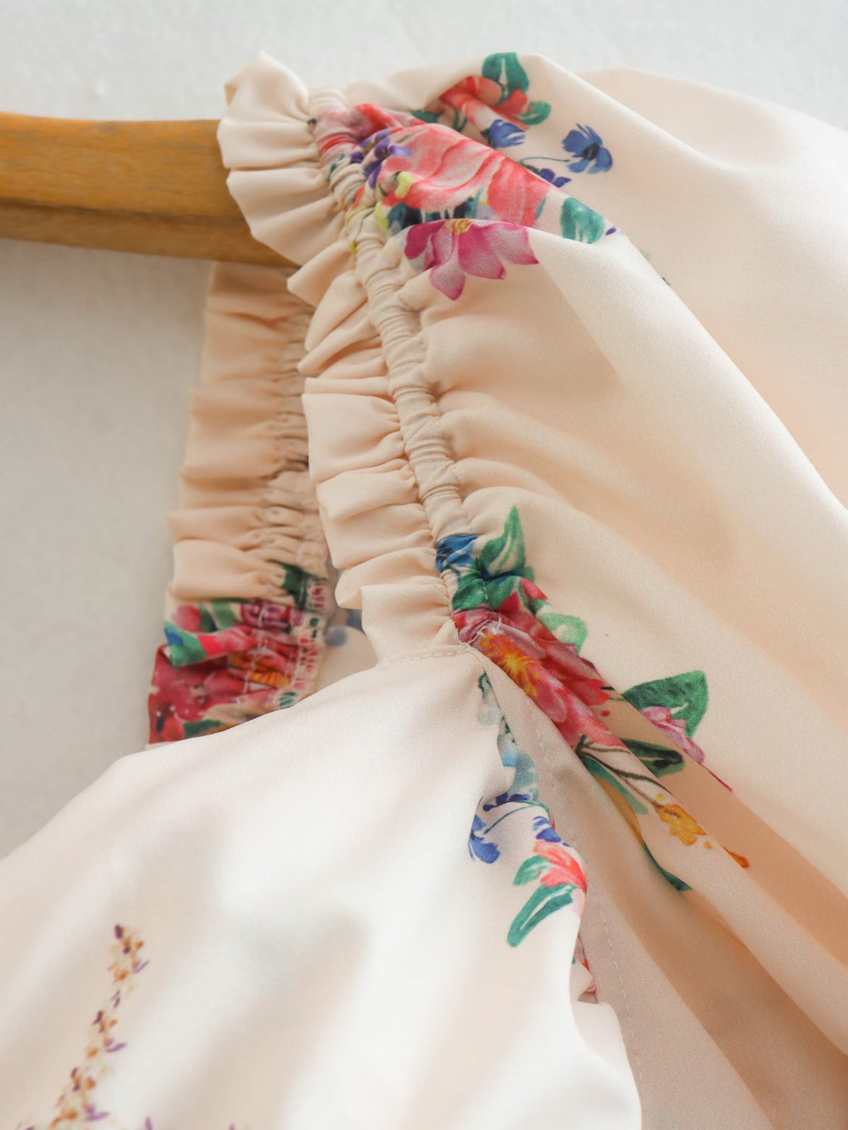 Floral Print Square Neck Puff Sleeve Lace Up Back High Split Midi Dress 6