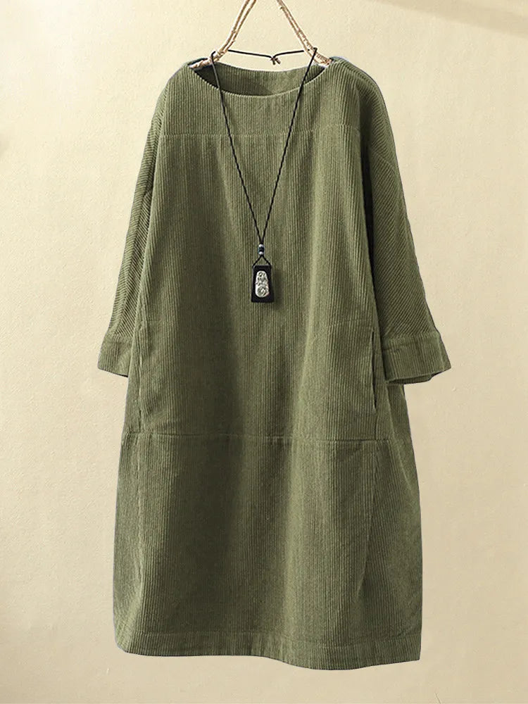 Teresa Aesthetic Corduroy Dress Designer Edit
