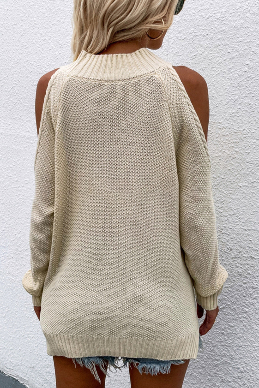 Solid Color Knitted Round Neck Twisted Sweater