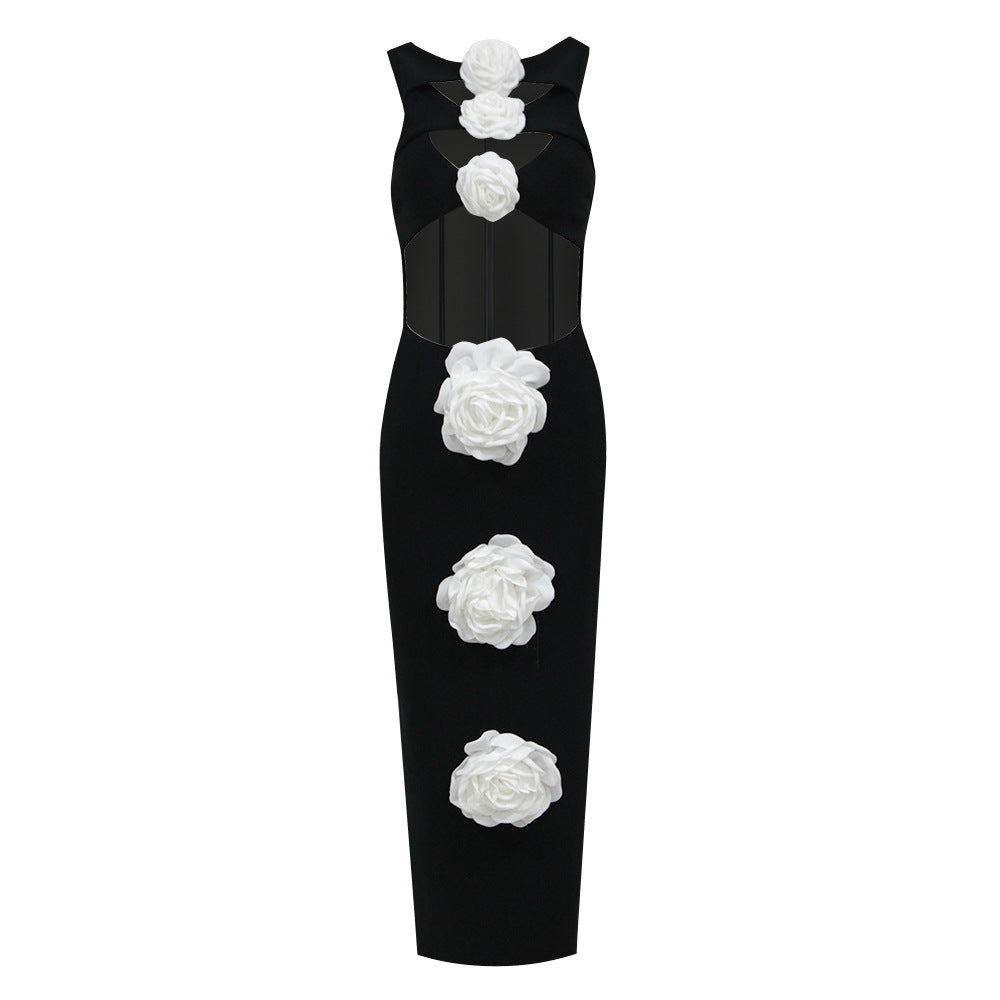 Floral Cut Out Bodycon Mini Dress - View 3