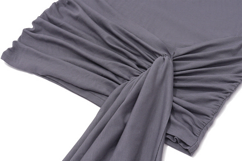 Sheer Knit Polo Collar Half Button Long Sleeve Wrap Tie Bodycon Mini Dress 9