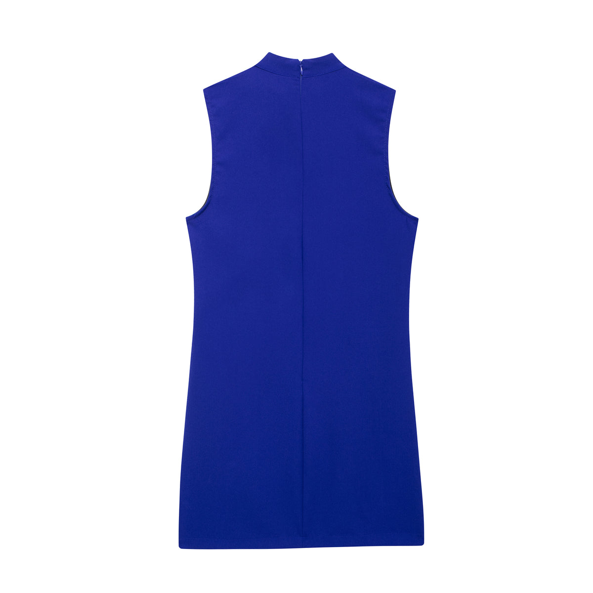 Mock Neck Sleeveless Straight Shift Mini Dress 7