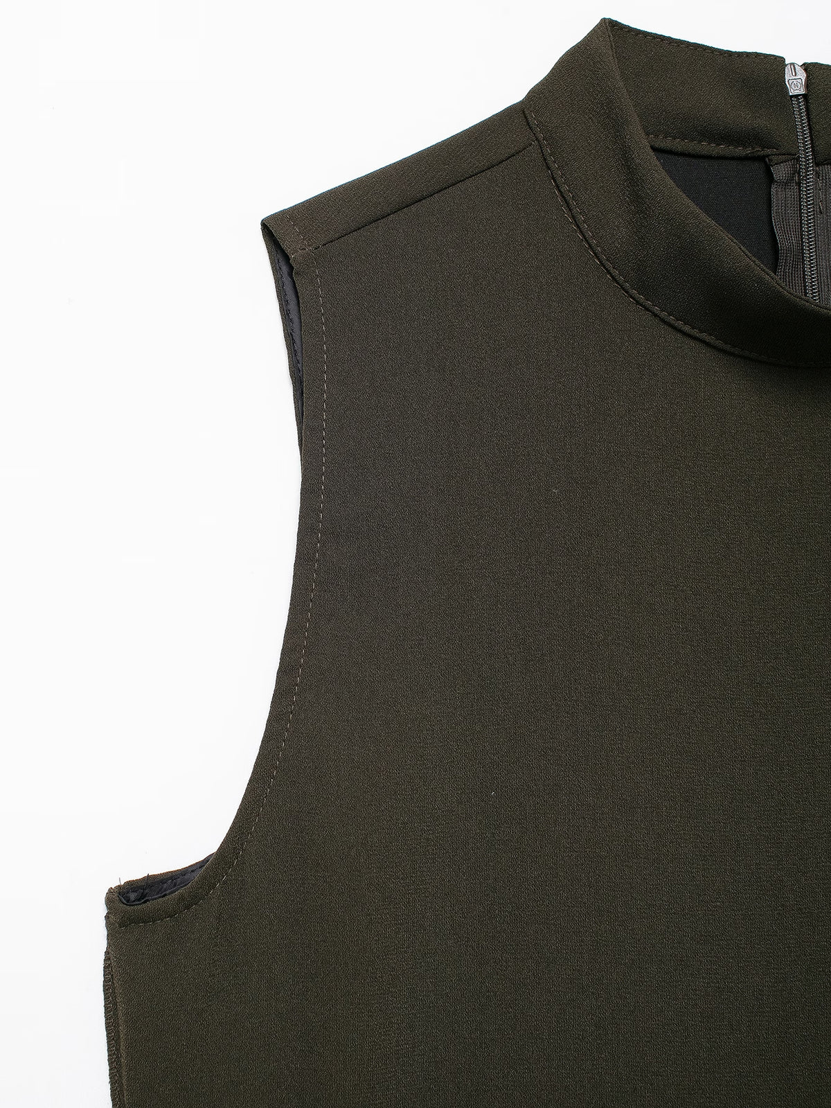 Mock Neck Sleeveless Straight Shift Mini Dress 13
