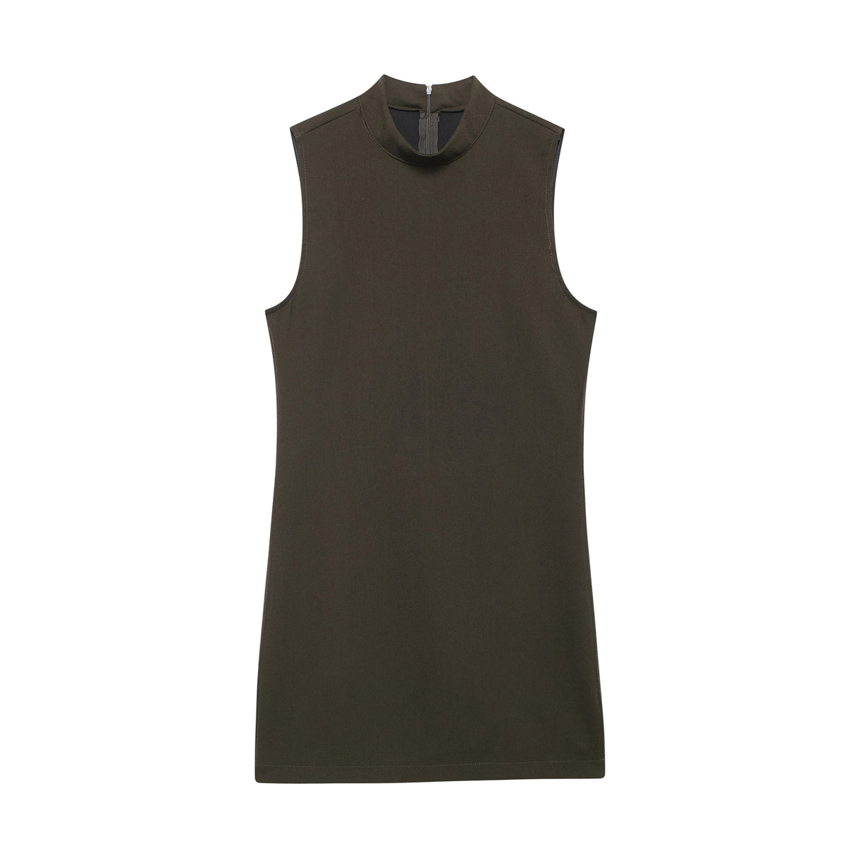 Mock Neck Sleeveless Straight Shift Mini Dress 18