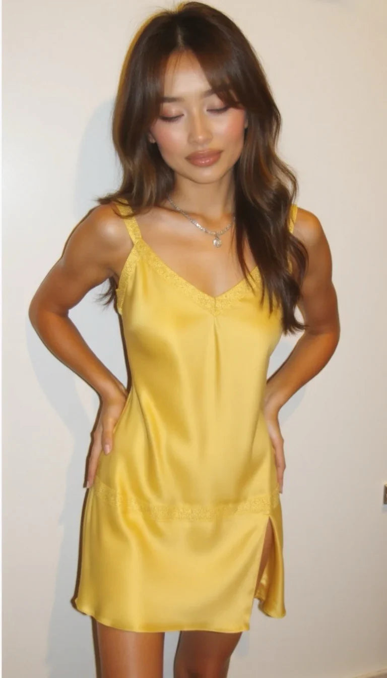 Stylish A Line Spaghetti Straps Yellow Short Homecoming Dress with Open Back