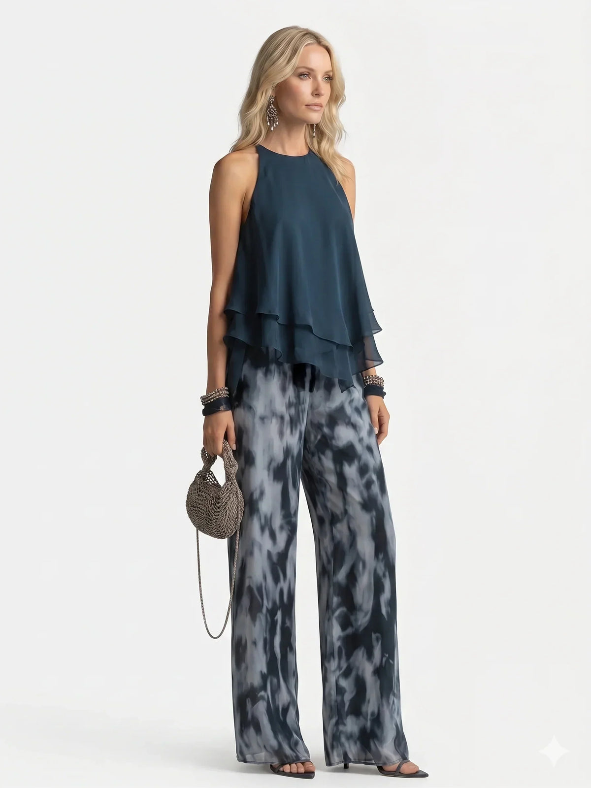 two-piece chiffon set