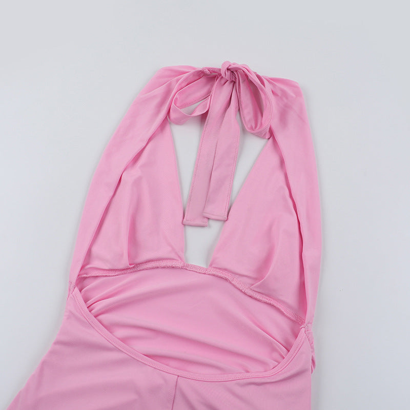 Rosier Slit Dress-Pink