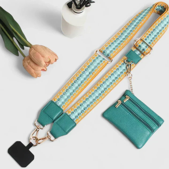 Adjustable Crossbody Phone Strap with Card Pouch
