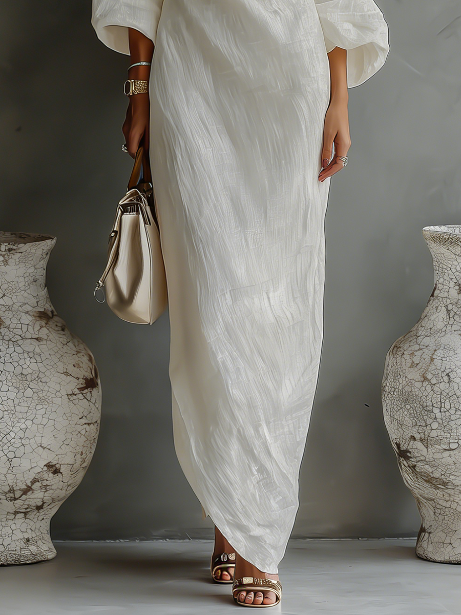 One Shoulder Long Sleeve Maxi Dress Summer 6