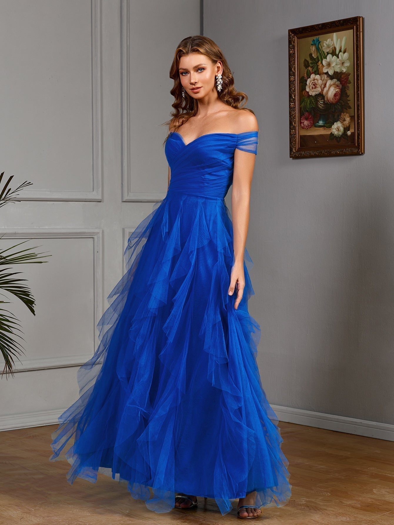 Mesh Off Shoulder Midi Dress Cocktail