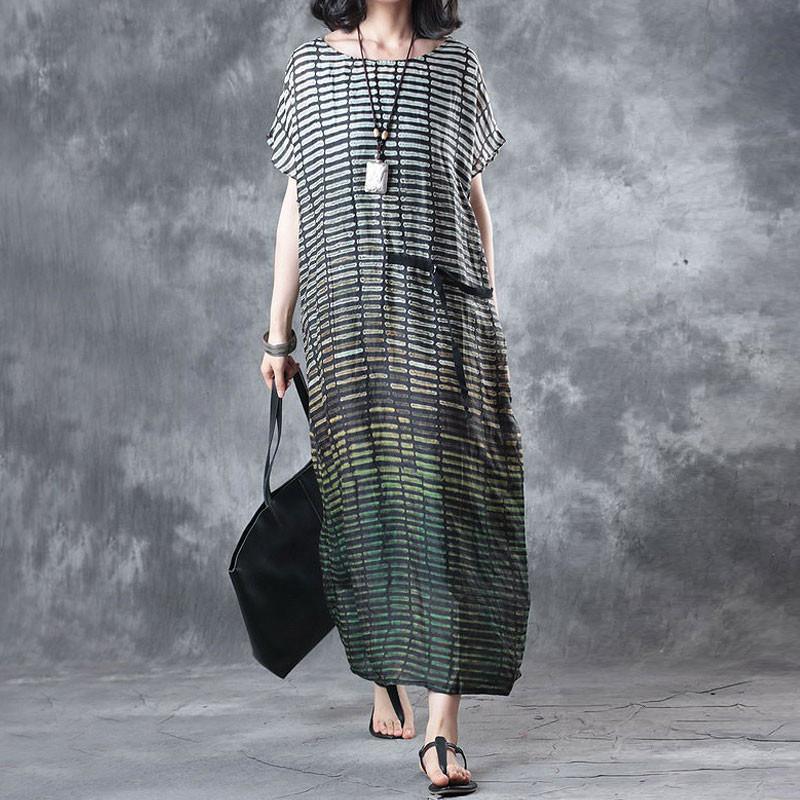 Casual Loose Striped Short Sleeve Dress