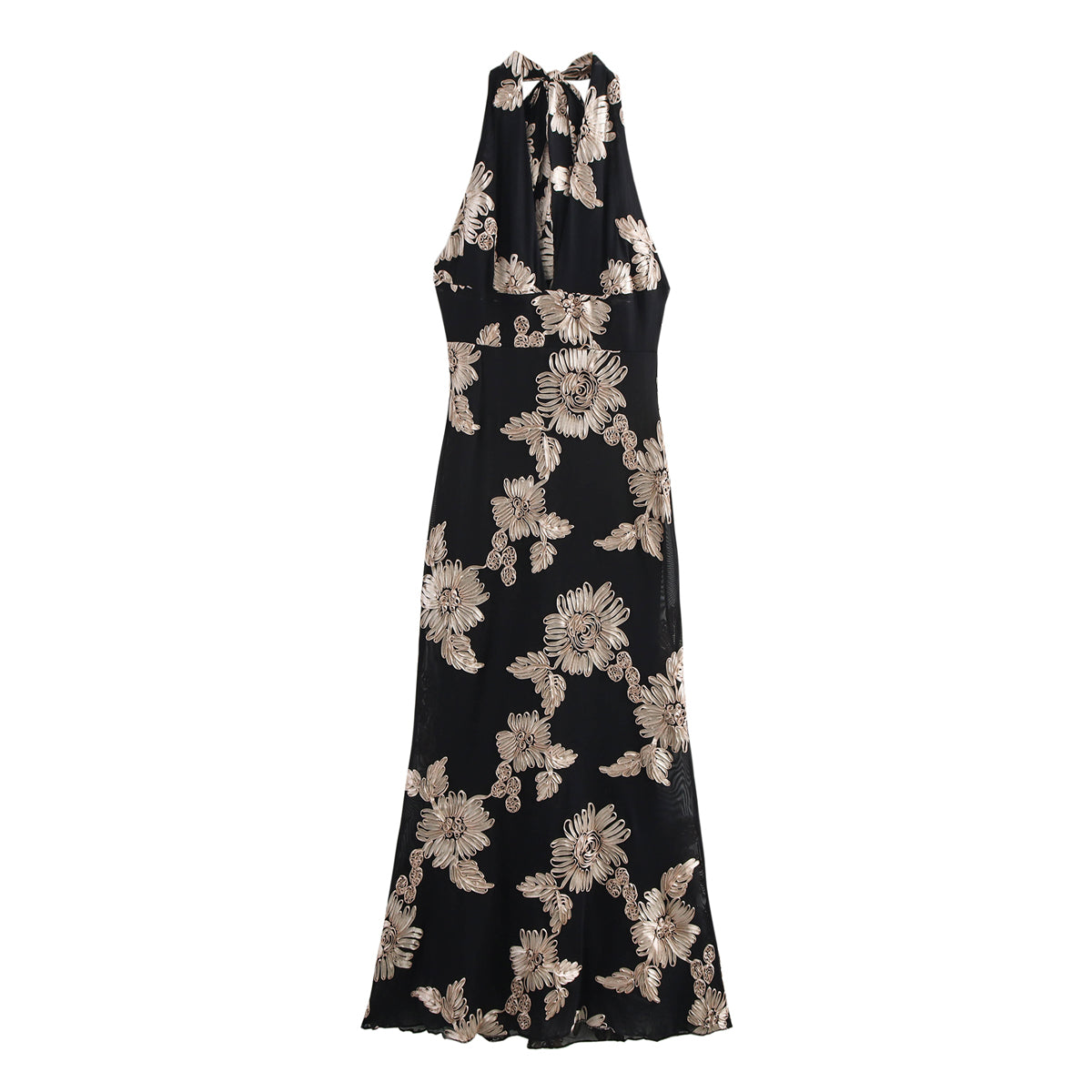 Spring Women Three Dimensional Mesh Embroidery Dress