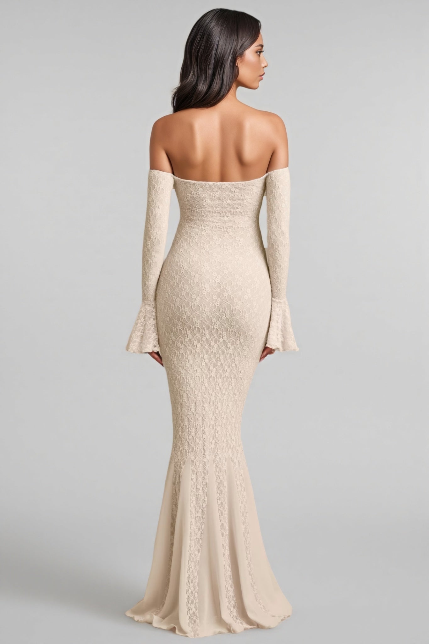 Kaeln Off-Shoulder Ruffle Lace Maxi Dress - View 5