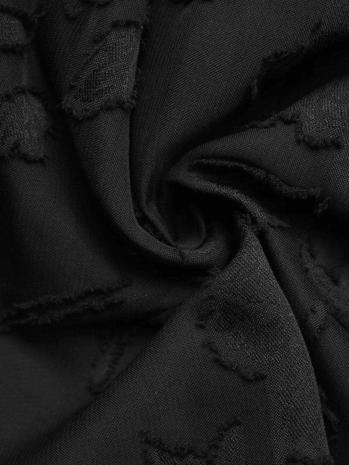 Textured Chiffon Button Front Balloon Sleeve Belted Tiered Mini Dress 11