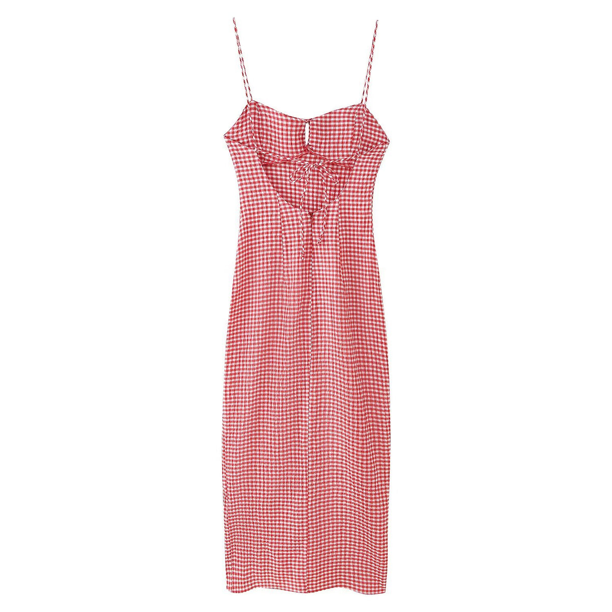 Women Clothing Sleeveless Summer Check Dress