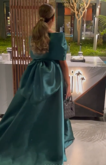 Charming Off The Shoulder Satin Evening Dress cc910