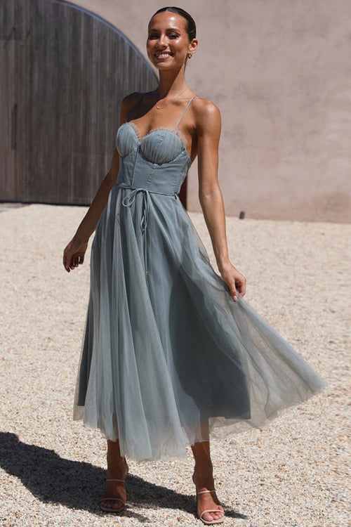 Tulle Sweetheart Tiered Layered Maxi Dress