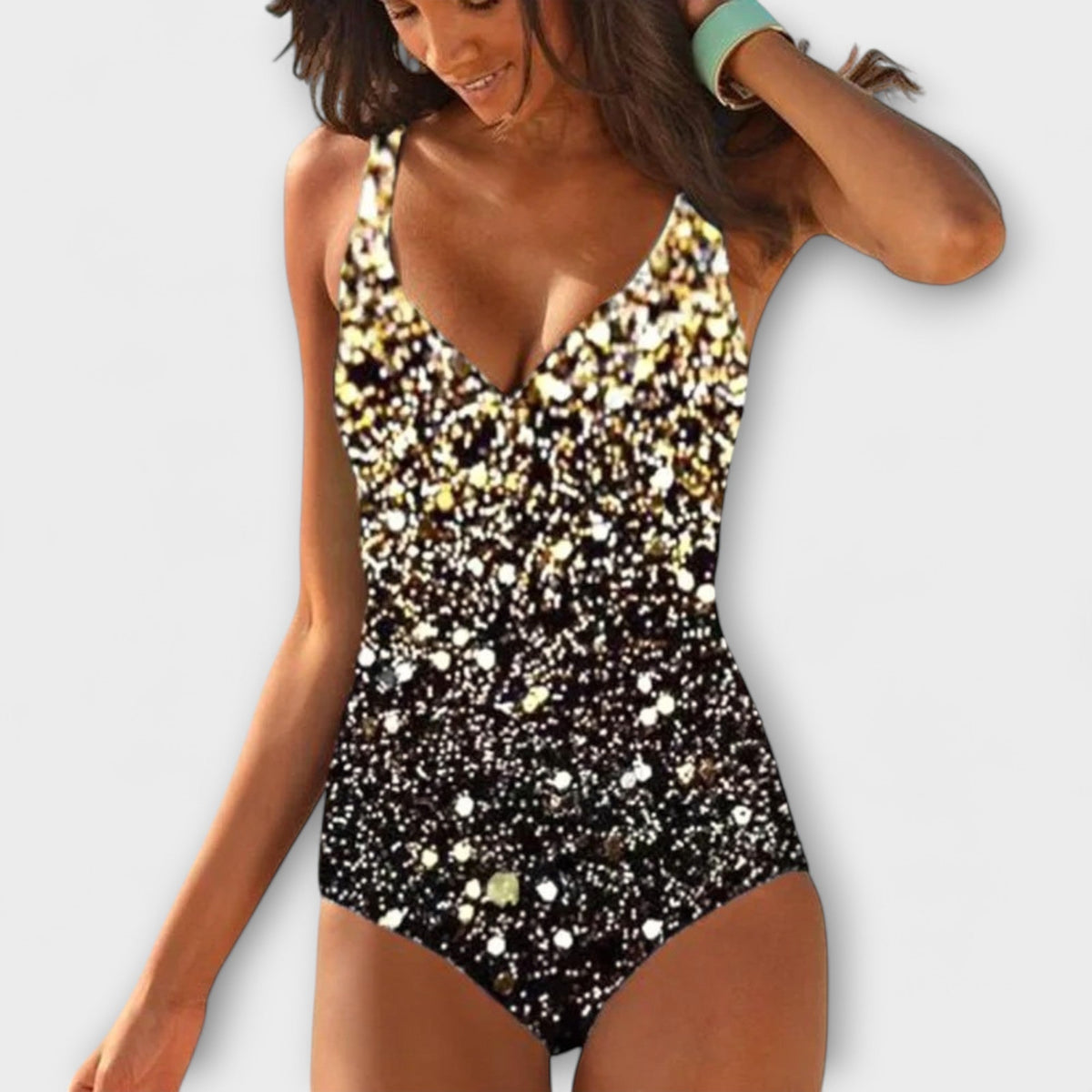 V-Neck Ruched Surplice One Piece Swimsuit