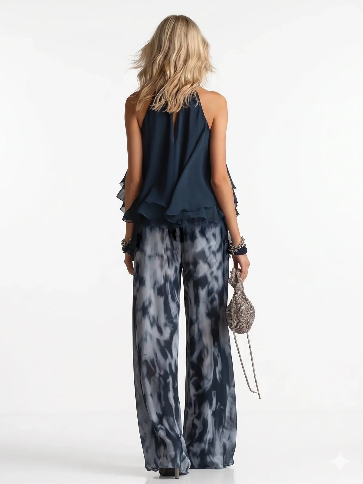 two-piece chiffon set