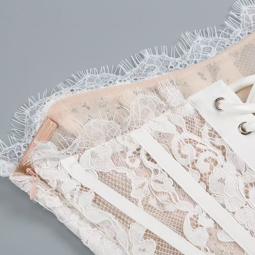 Lace Strapless Corset Mini Dress 5