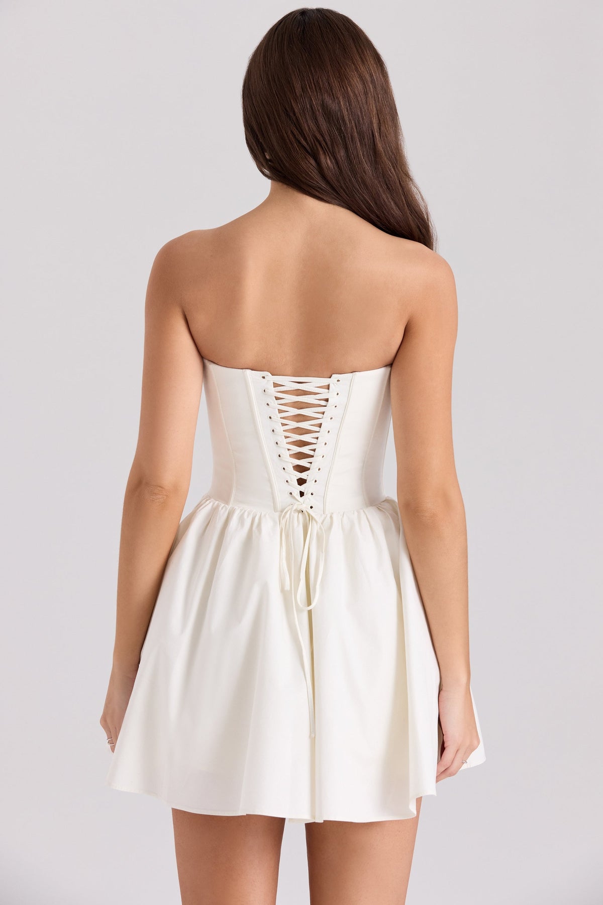 Strapless Sweetheart Corset Bodice Puffball Skirt Mini Dress 6