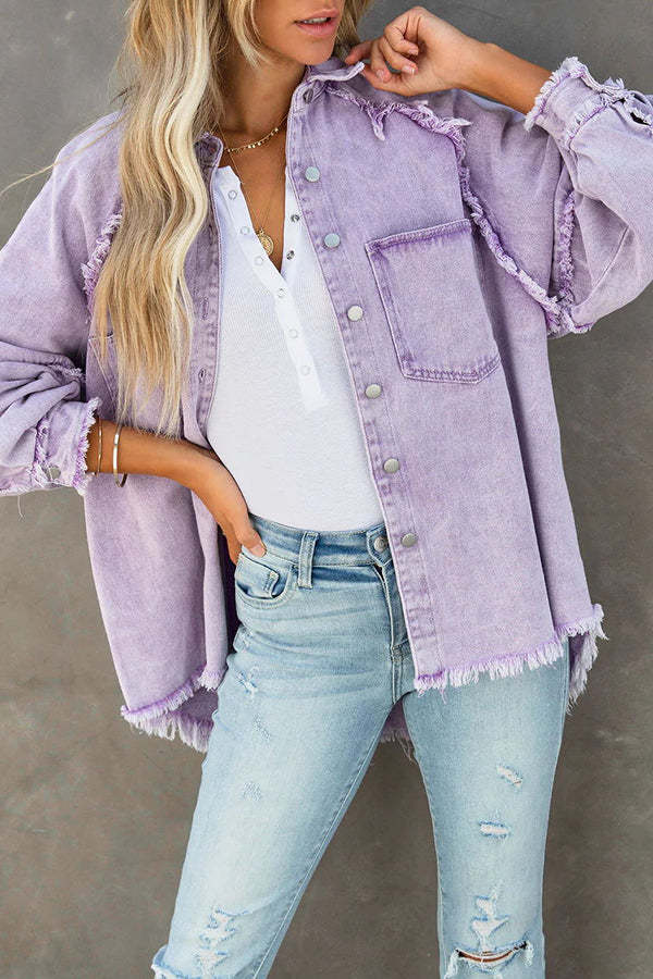 Bring It On Frayed Shirt Jacket