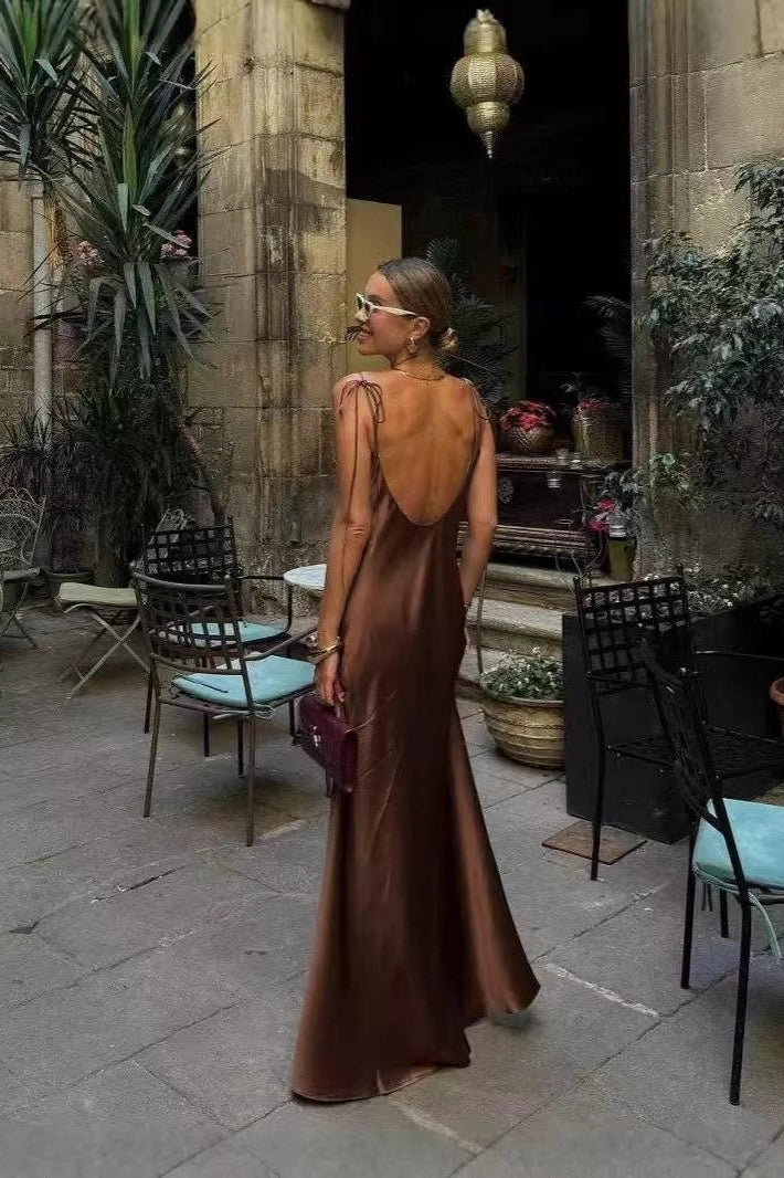 Satin Cami Backless Silk Dress 3