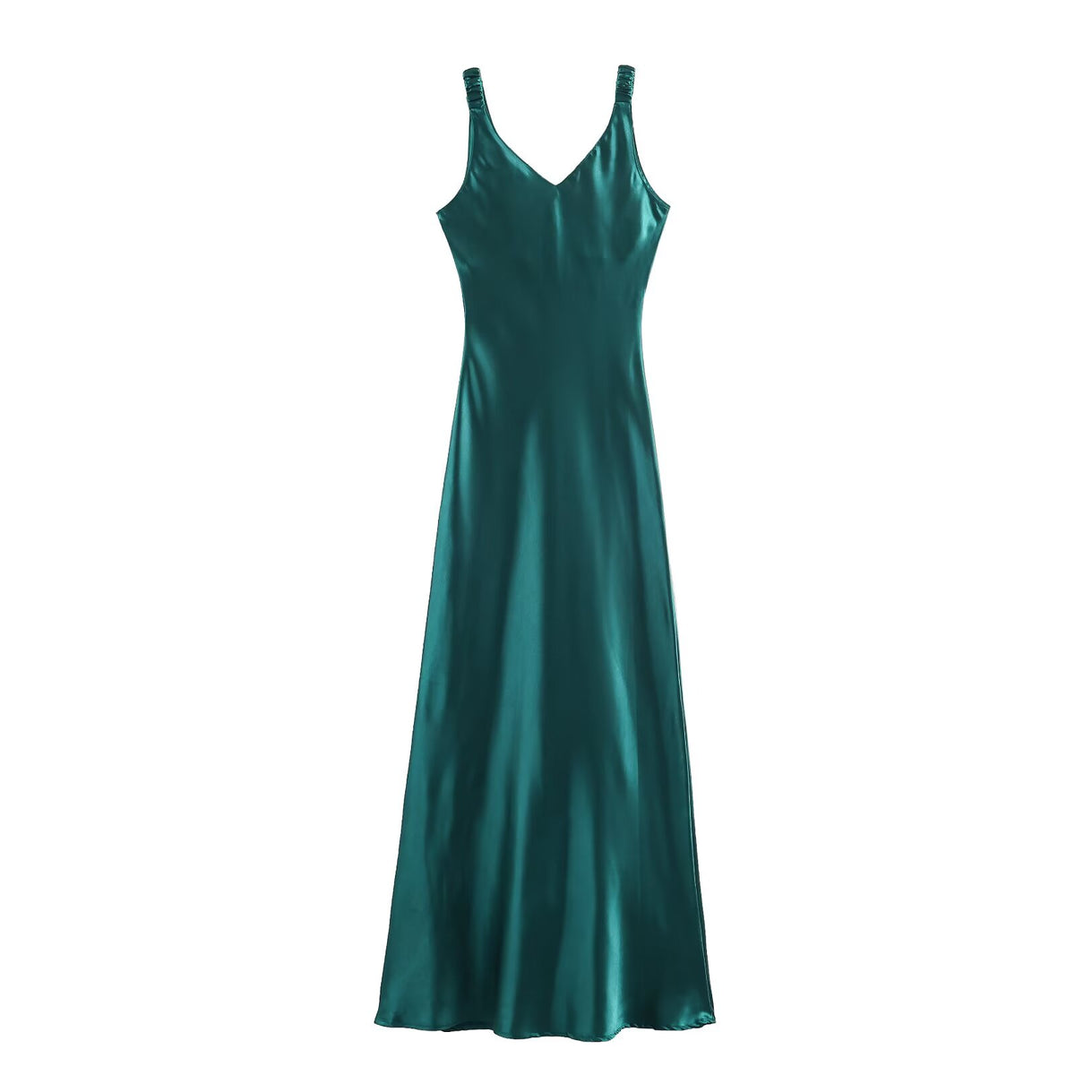 Spring Simple Thin Waist Tight Graceful Satin Dress