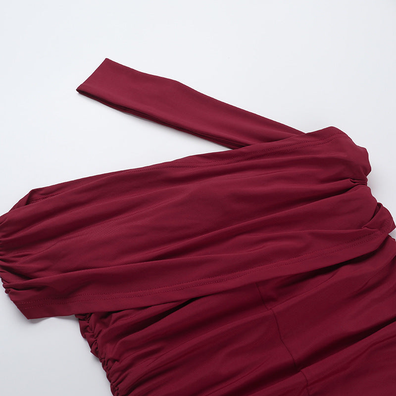 Horres Midi Dress-Maroon