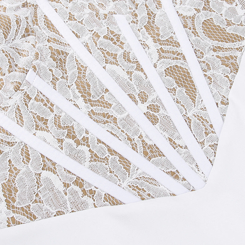 Fringila Asymmetric Dress - White