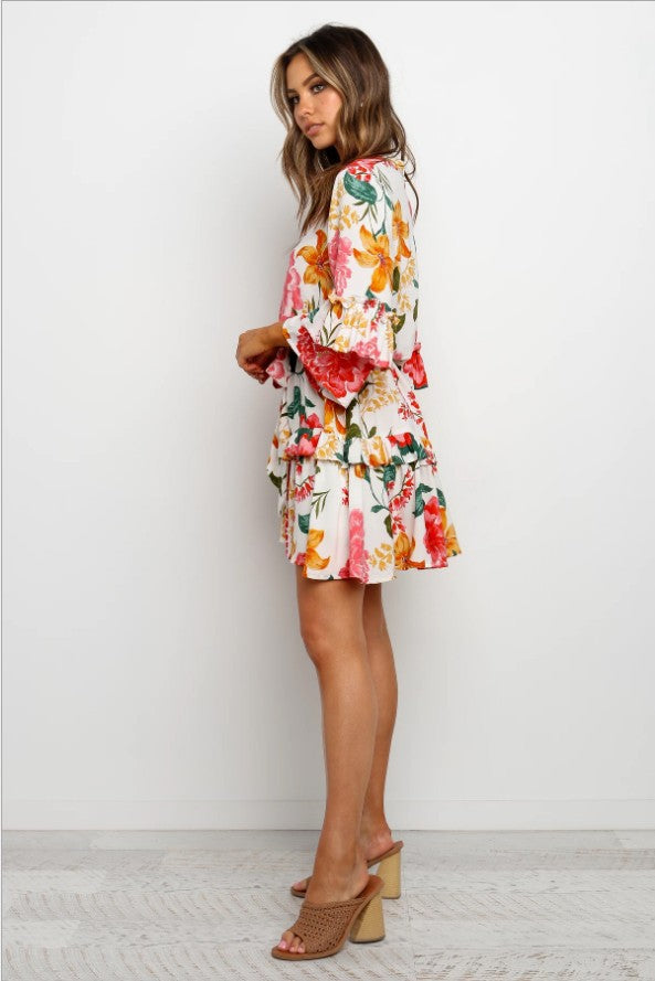 Satin Ruffle Maxi Dress