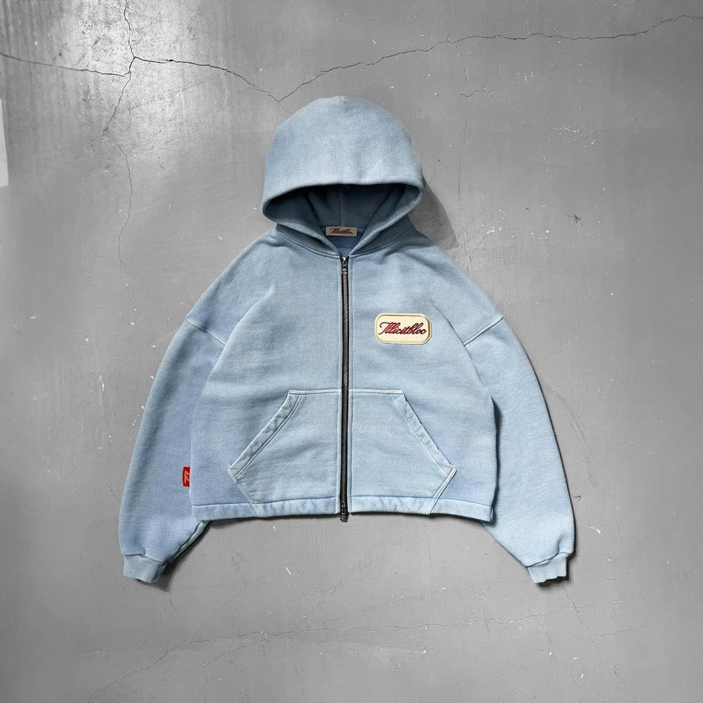 Embroidered Patch Loose Hoodie