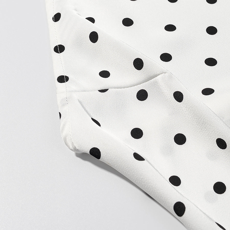Polka Dot Halter Neck Tie Back Sleeveless Shift Mini Dress 4