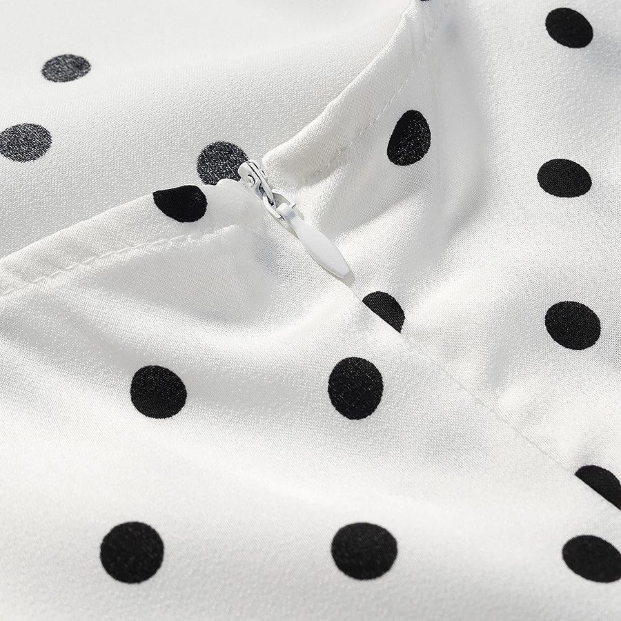 Women Retro Wild Slim Fit Backless Polka Dot Halter Dress