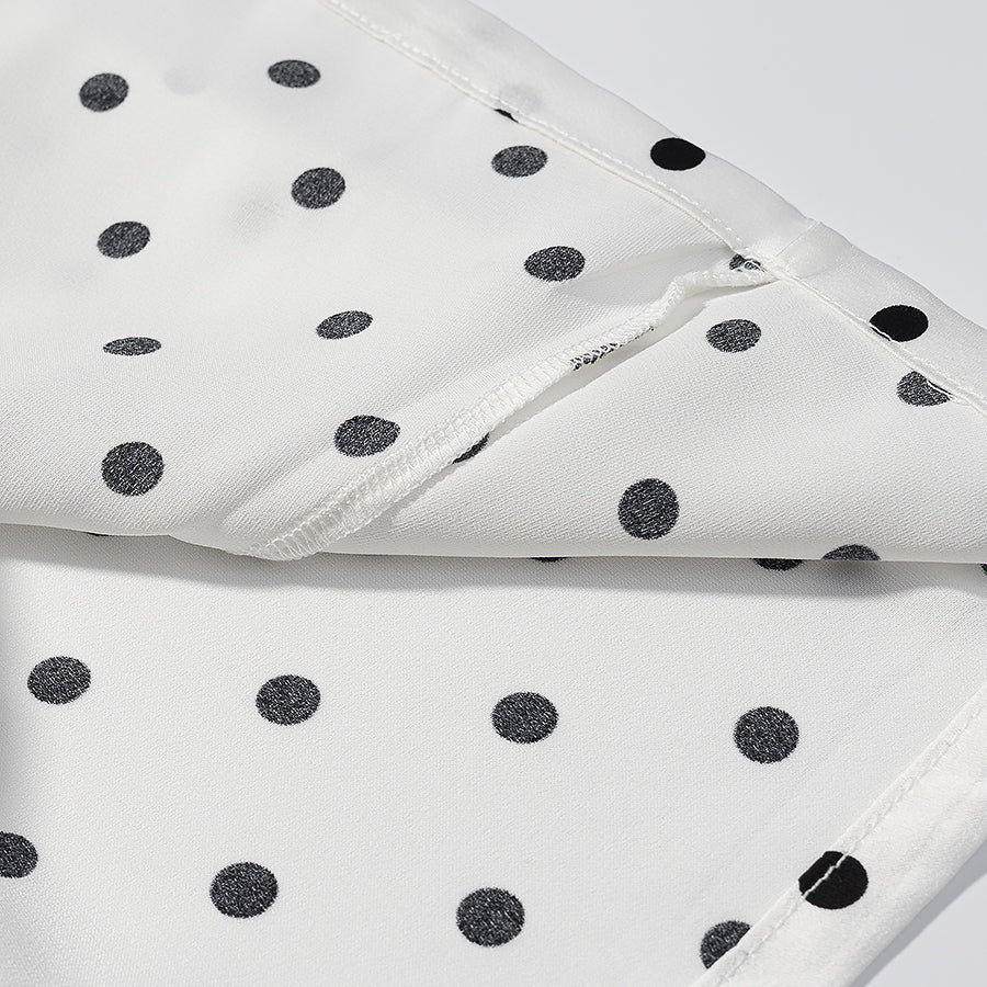 Polka Dot Halter Neck Tie Back Sleeveless Shift Mini Dress 9